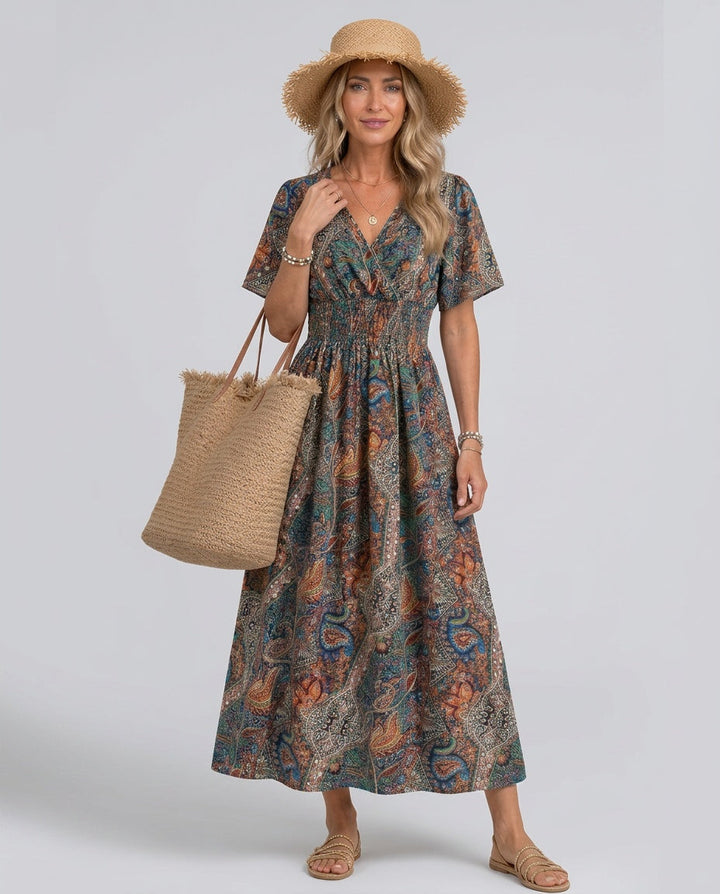 Maisie | Effortless Paisley Smocked Boho Dress