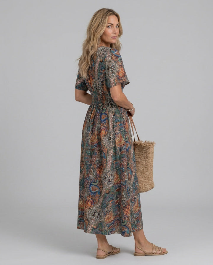 Maisie | Effortless Paisley Smocked Boho Dress