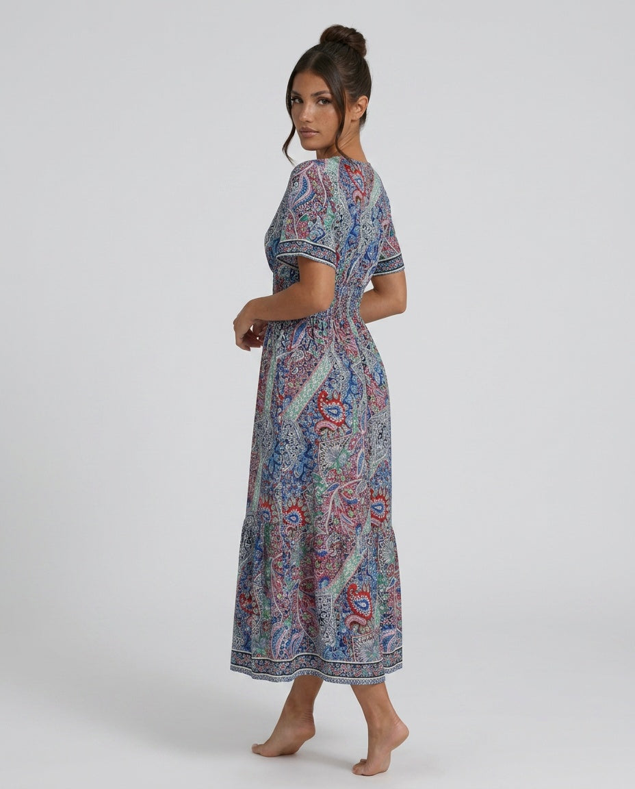 Maisie | Effortless Paisley Smocked Boho Dress