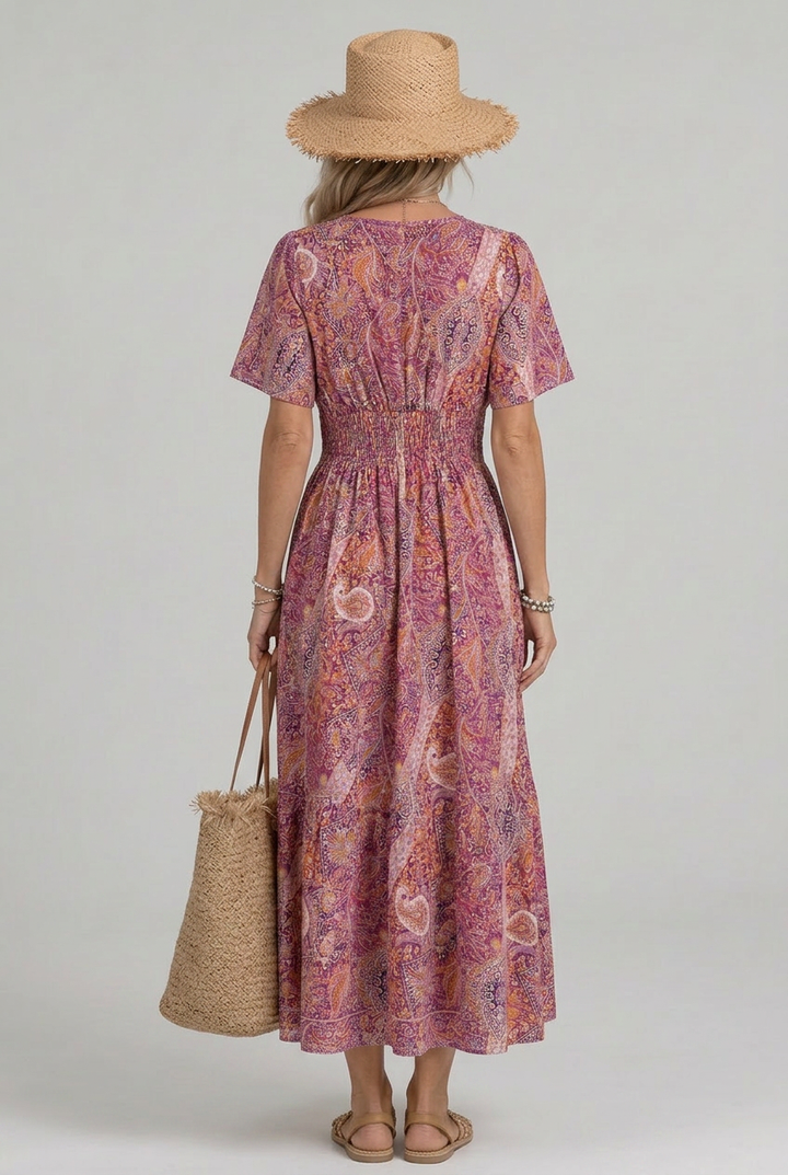 Maisie | Effortless Paisley Smocked Boho Dress