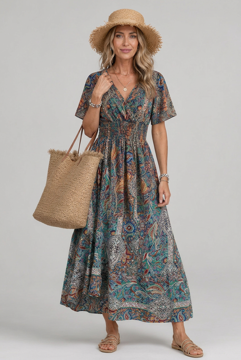 Maisie | Effortless Paisley Smocked Boho Dress