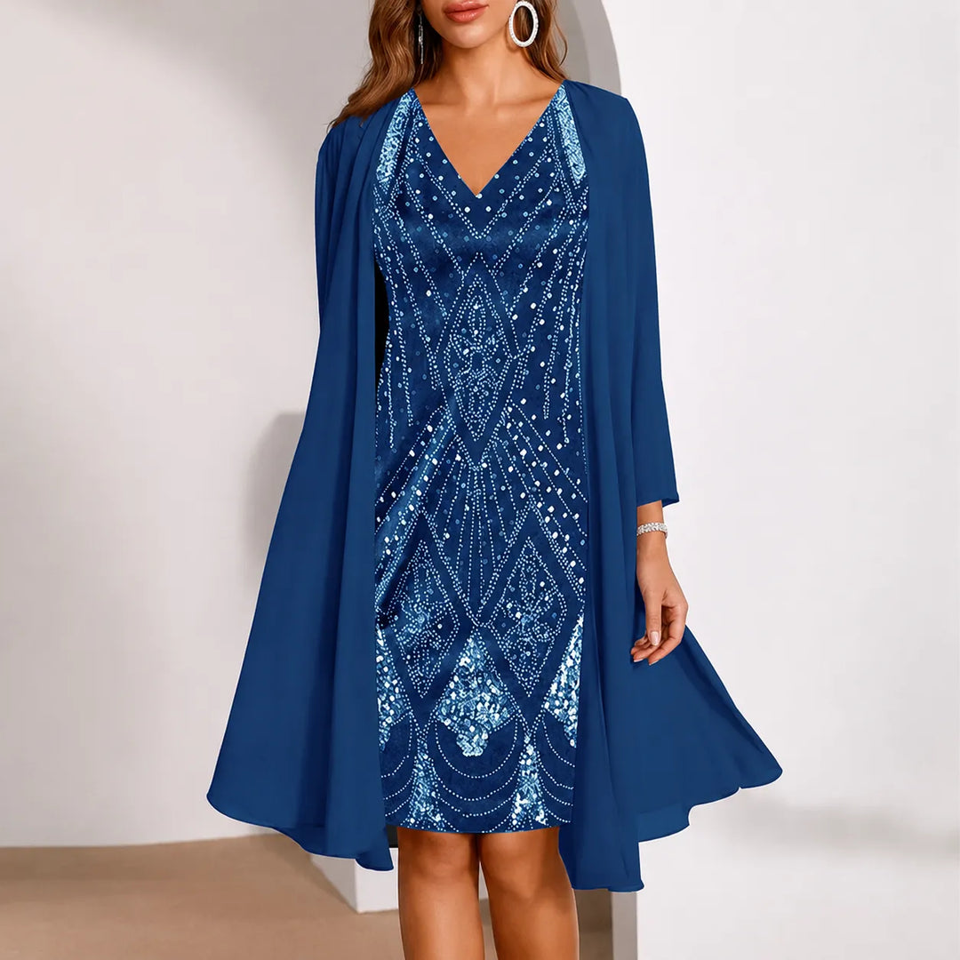 Maisie | Polished Two-Piece Midi Party Dress with Jacket