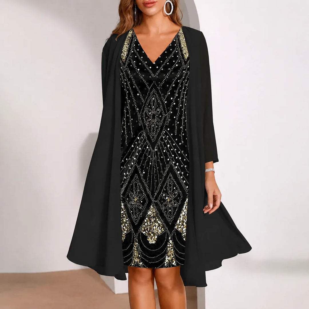 Maisie | Polished Two-Piece Midi Party Dress with Jacket
