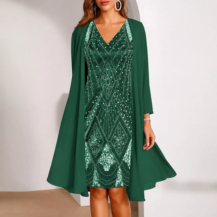 Maisie | Polished Two-Piece Midi Party Dress with Jacket