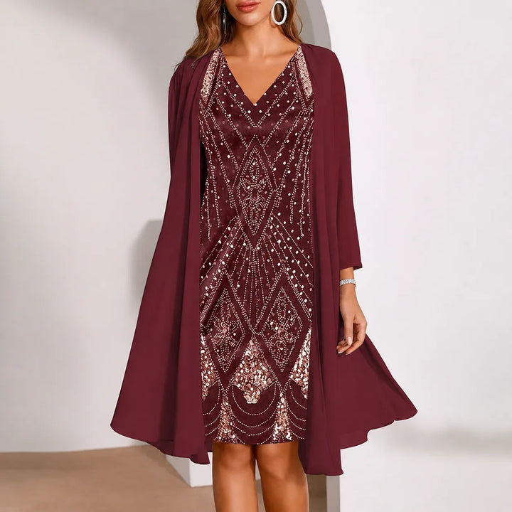 Maisie | Polished Two-Piece Midi Party Dress with Jacket