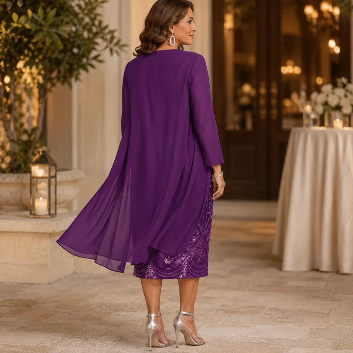 Maisie | Polished Two-Piece Midi Party Dress with Jacket