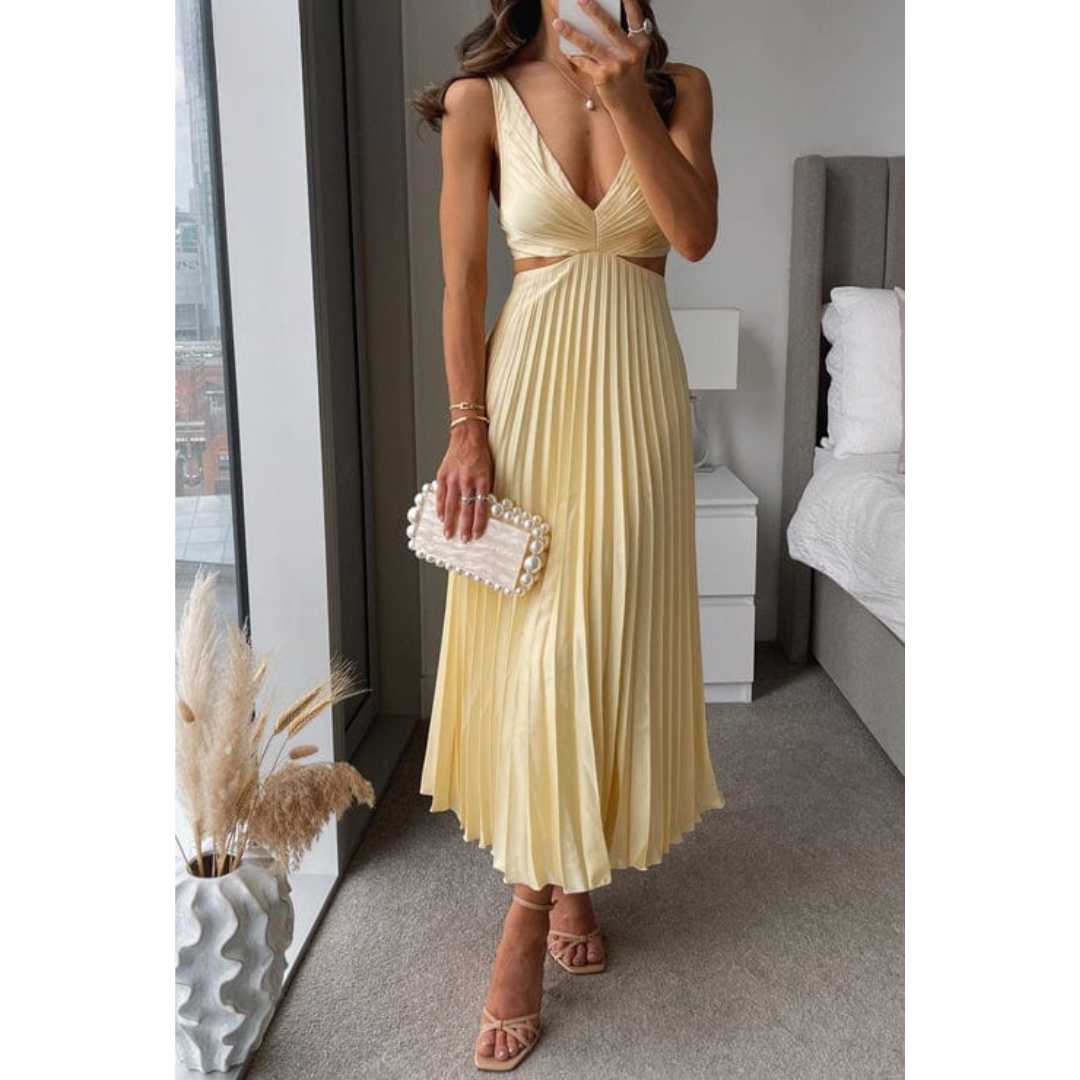Maisie | Refined Pleated Cutout Races Dress