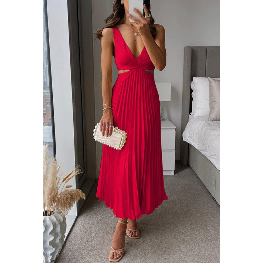 Maisie | Refined Pleated Cutout Races Dress