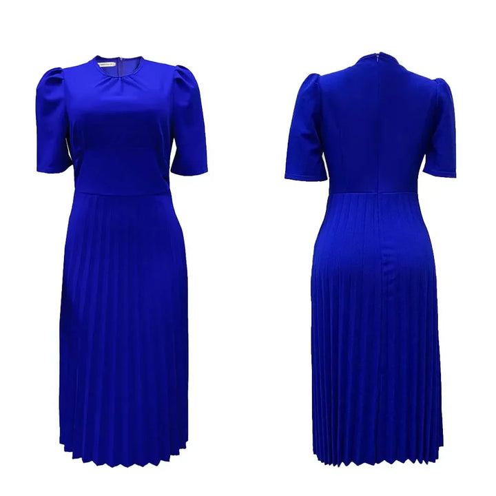 Maisie | Relaxed Puff Sleeve Pleated Midi Cocktail Dress