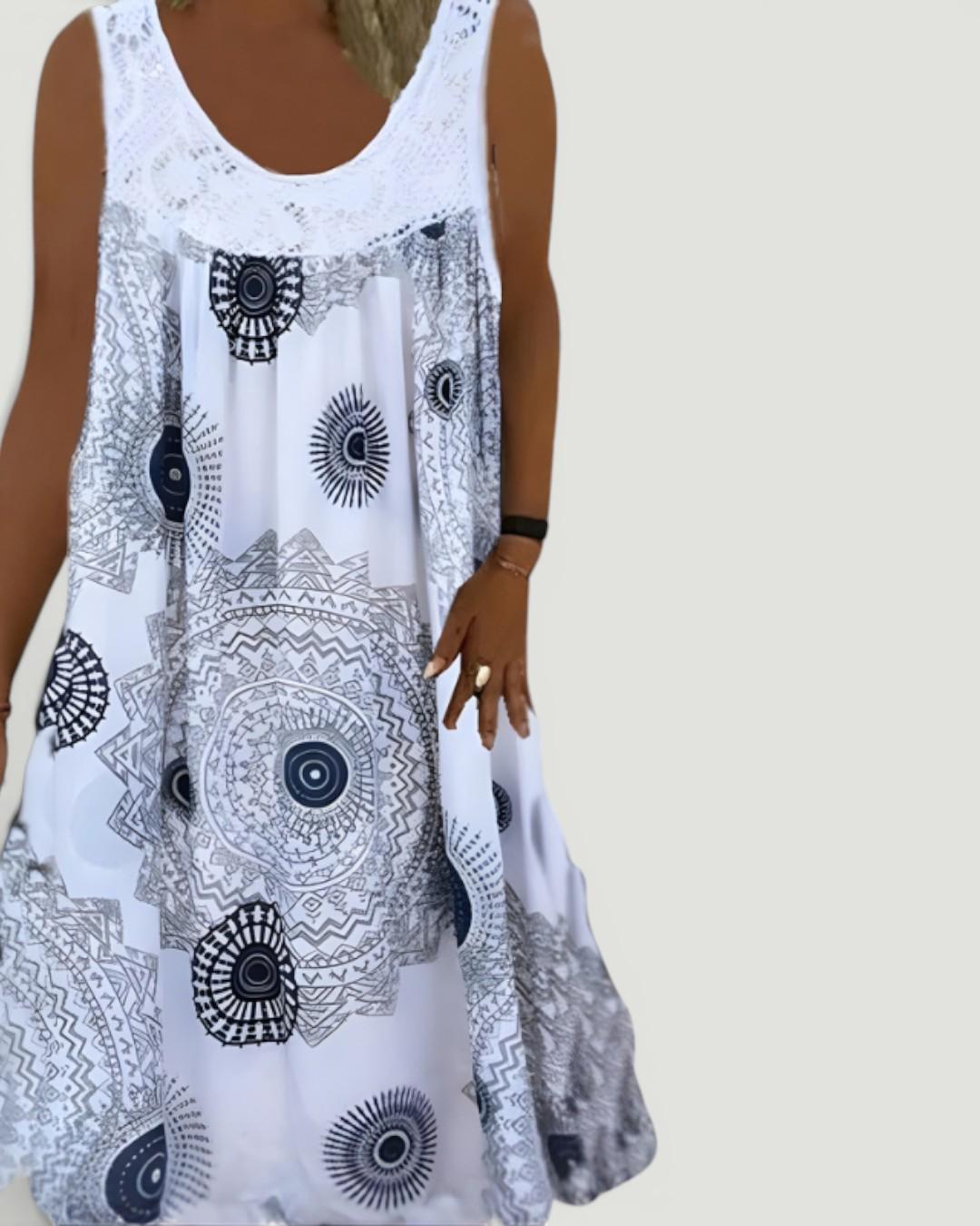 Maisie | Sleeveless Geometric Print A-Line Summer Dresses