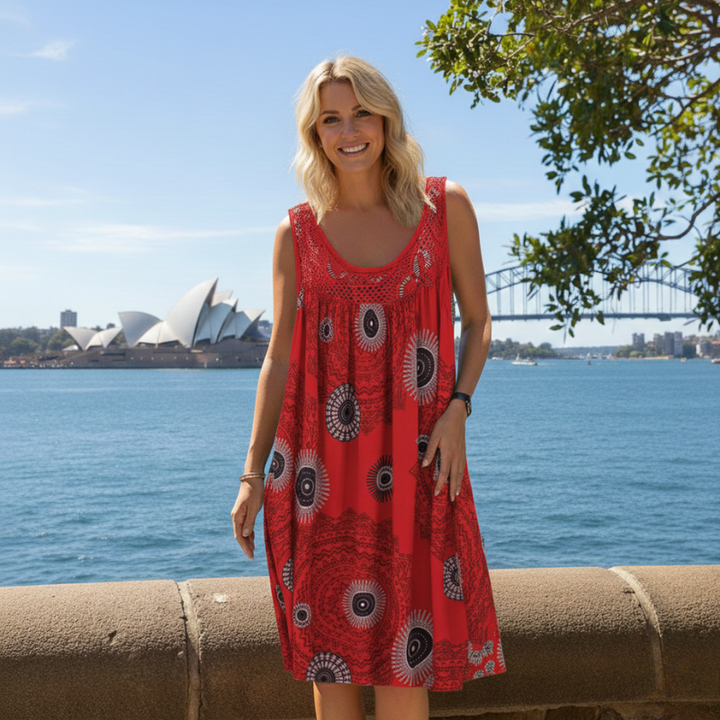 Maisie | Sleeveless Geometric Print A-Line Summer Dresses