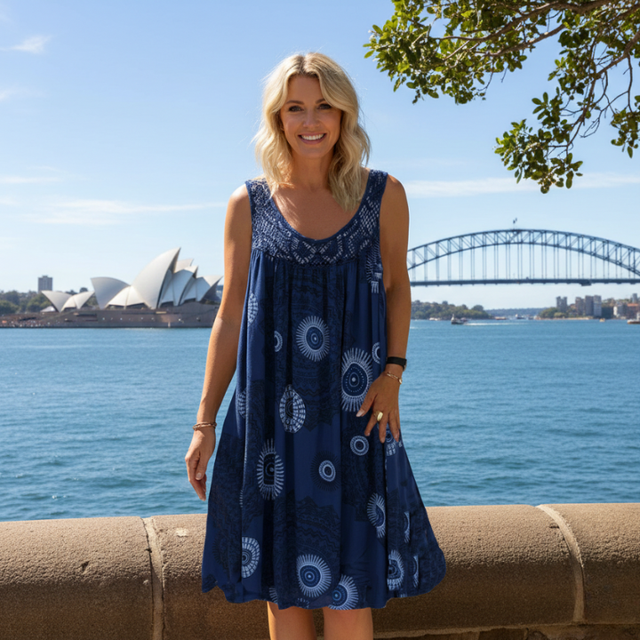 Maisie | Sleeveless Geometric Print A-Line Summer Dresses
