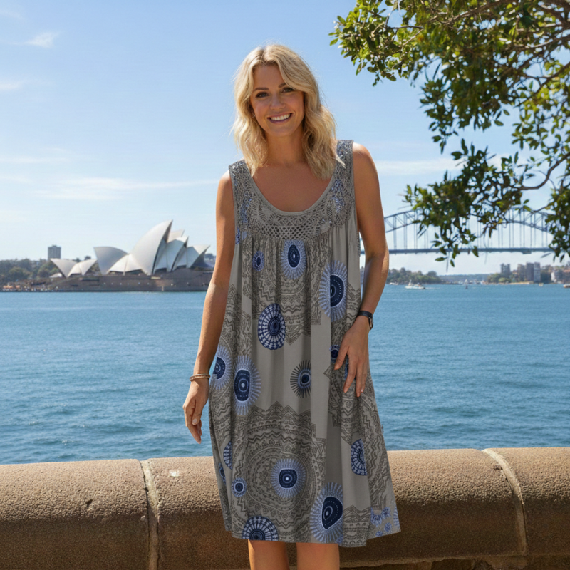 Maisie | Sleeveless Geometric Print A-Line Summer Dresses