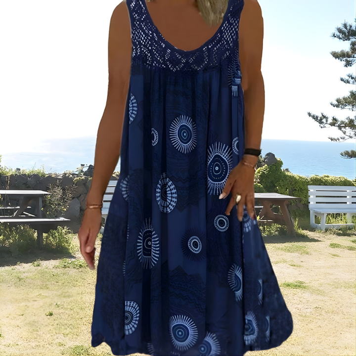 Maisie | Sleeveless Geometric Print A-Line Summer Dresses