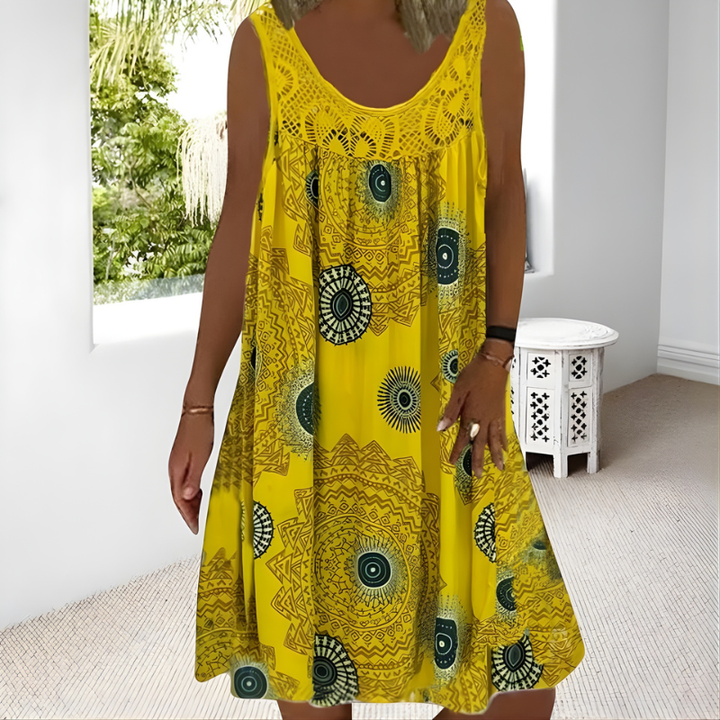 Maisie | Sleeveless Geometric Print A-Line Summer Dresses