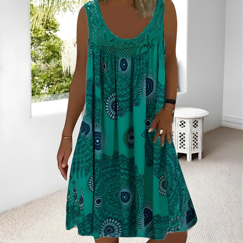 Maisie | Sleeveless Geometric Print A-Line Summer Dresses