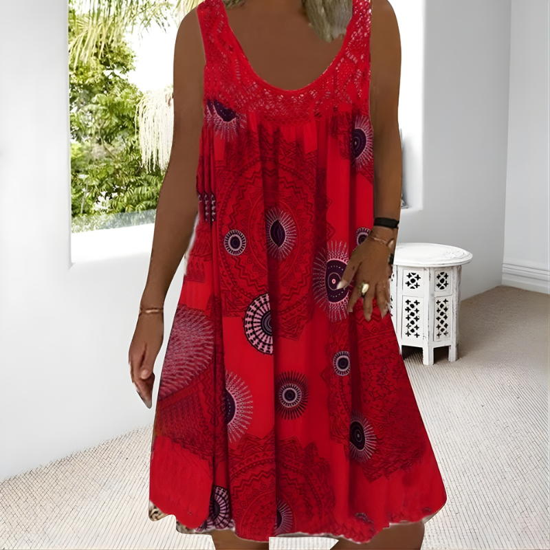 Maisie | Sleeveless Geometric Print A-Line Summer Dresses
