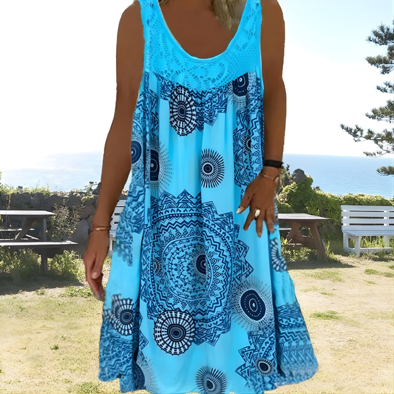 Maisie | Sleeveless Geometric Print A-Line Summer Dresses