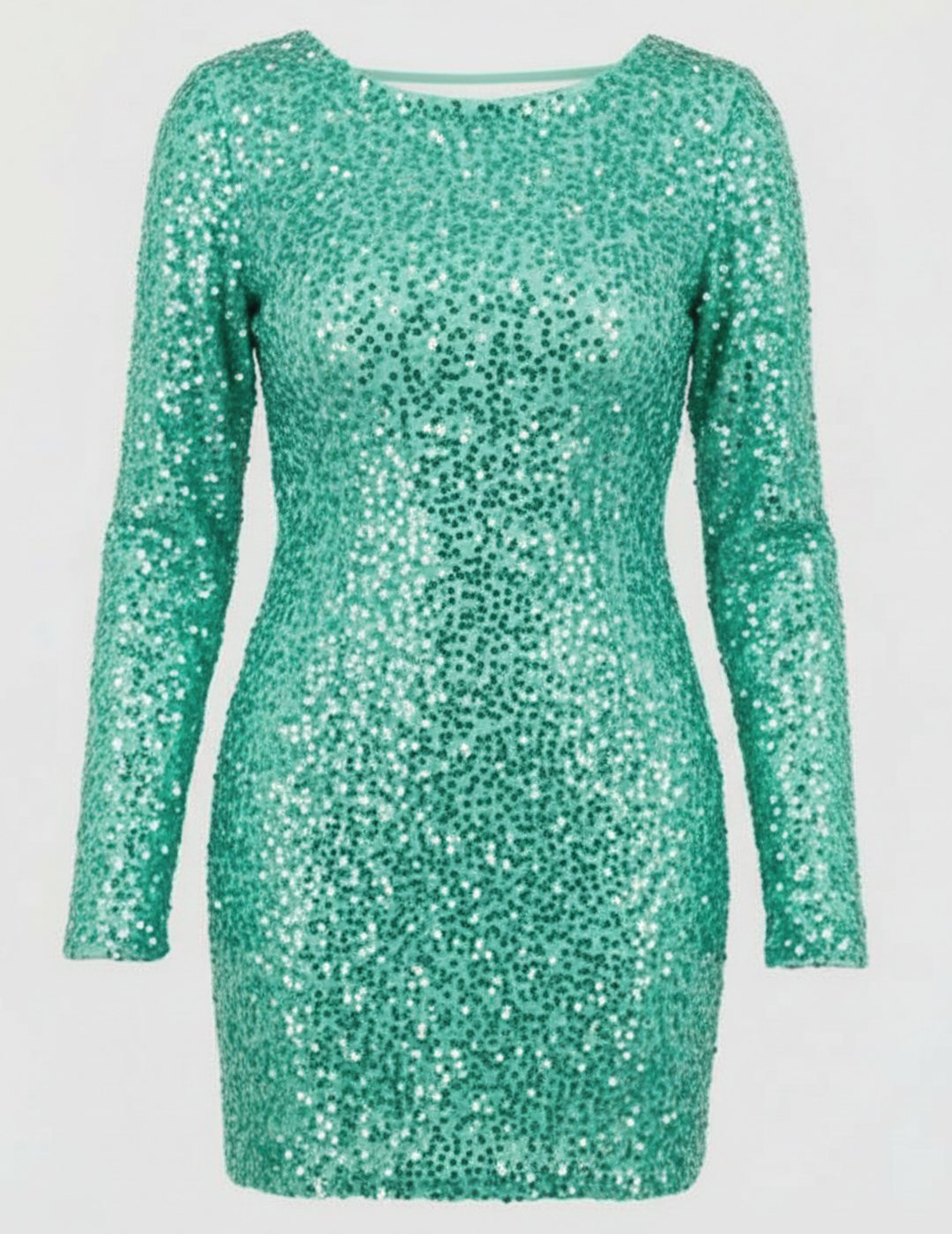 Maisie | Stylish Long Sleeve Open Back Sequin Mini Dress