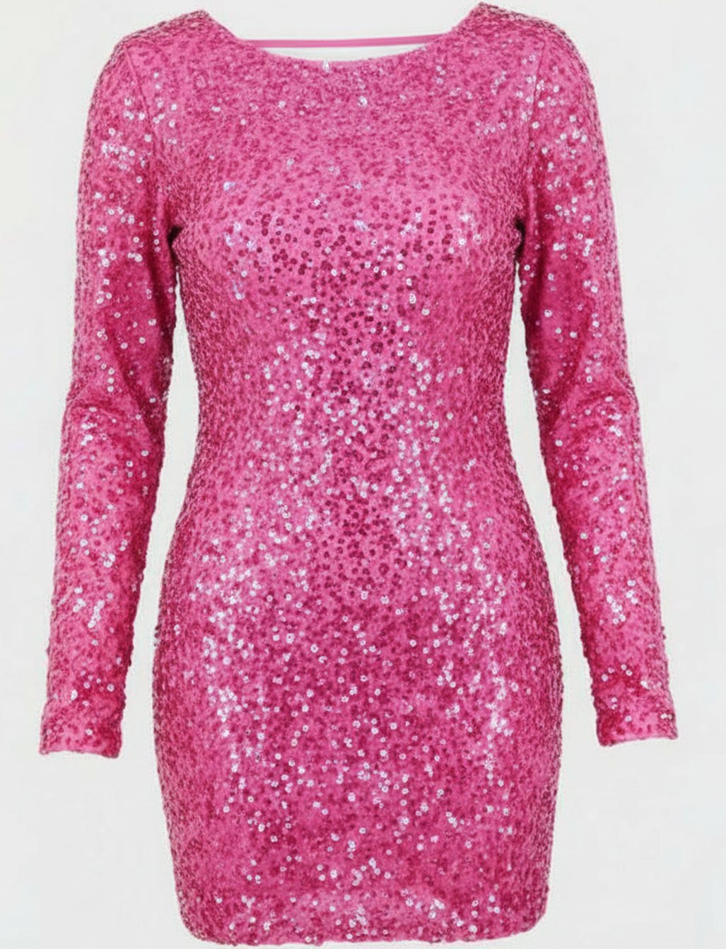 Maisie | Stylish Long Sleeve Open Back Sequin Mini Dress