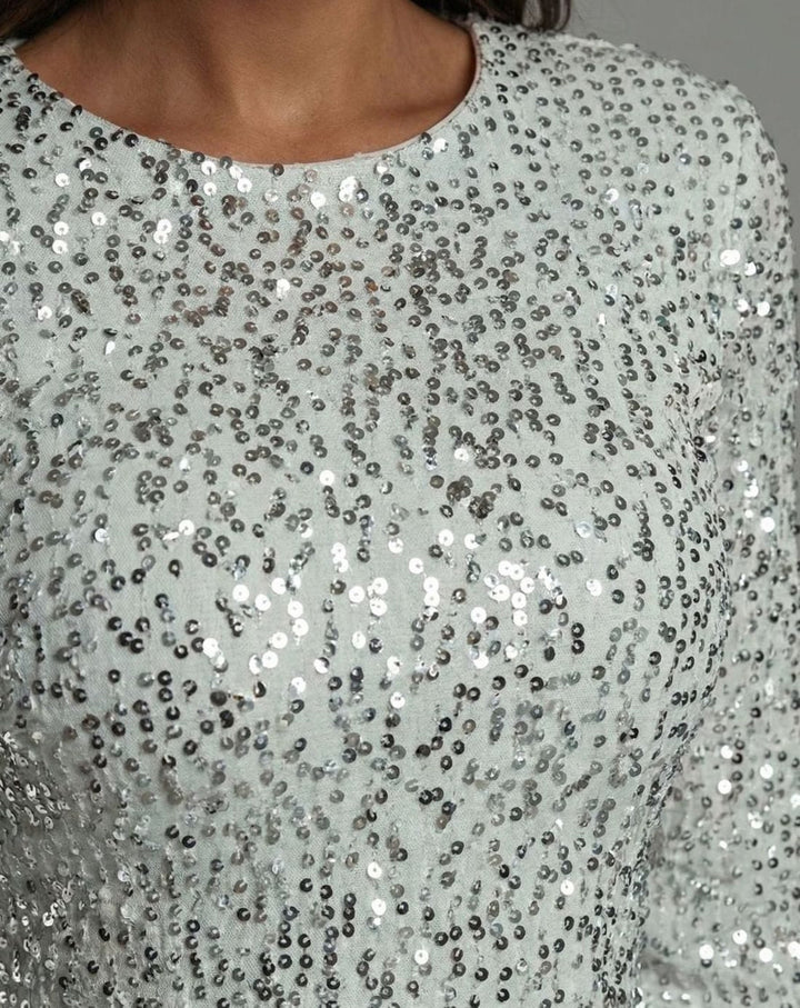 Maisie | Stylish Long Sleeve Open Back Sequin Mini Dress