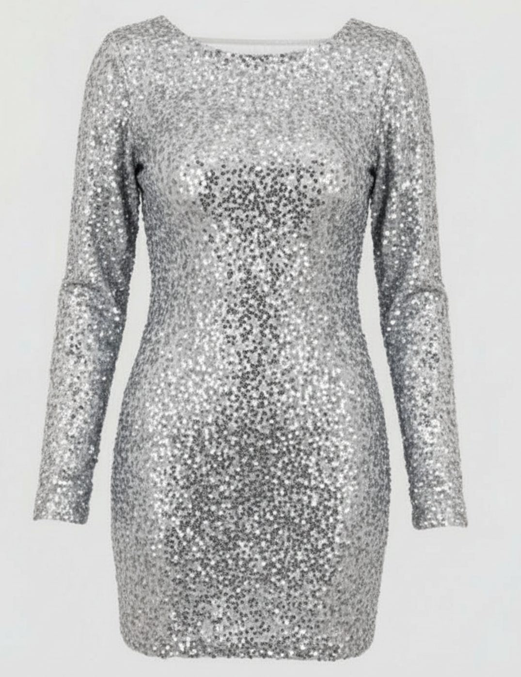 Maisie | Stylish Long Sleeve Open Back Sequin Mini Dress