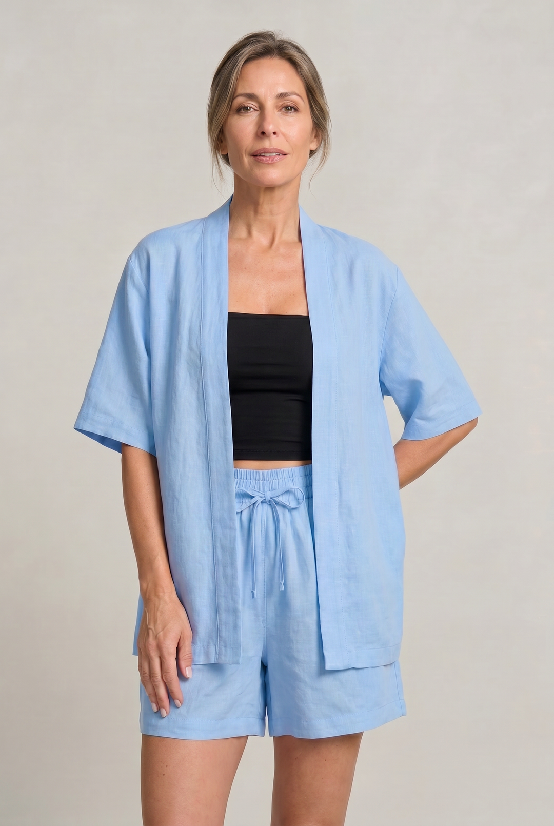 Margot | Chic Linen Shorts & Cardigan Two Piece Set
