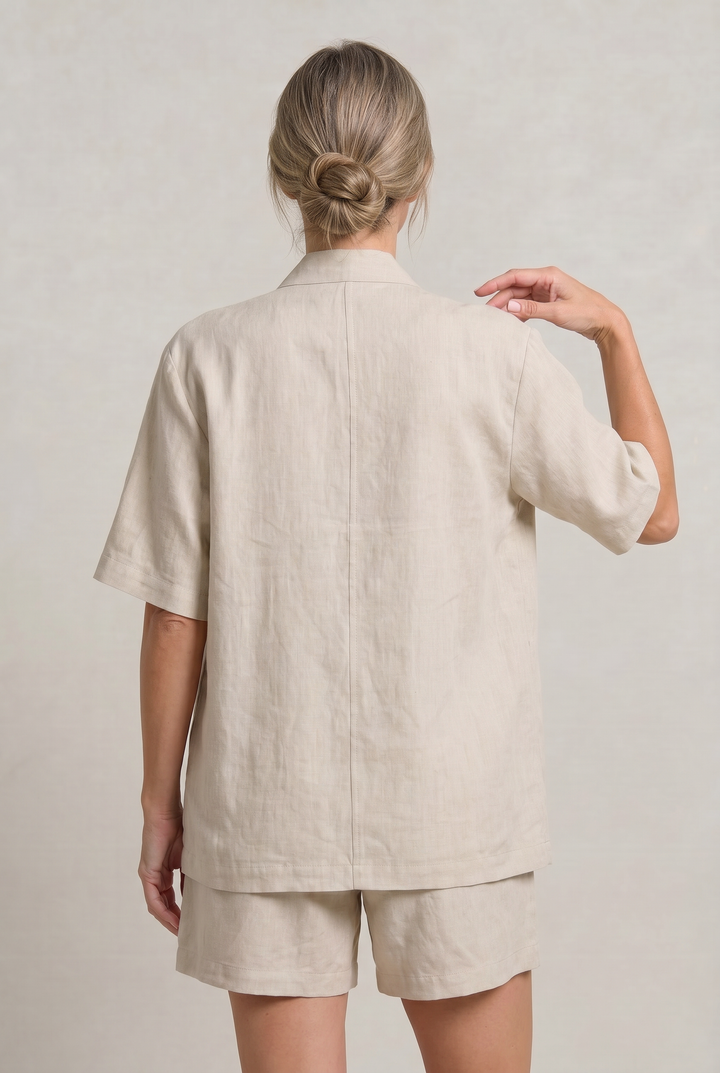 Margot | Chic Linen Shorts & Cardigan Two Piece Set