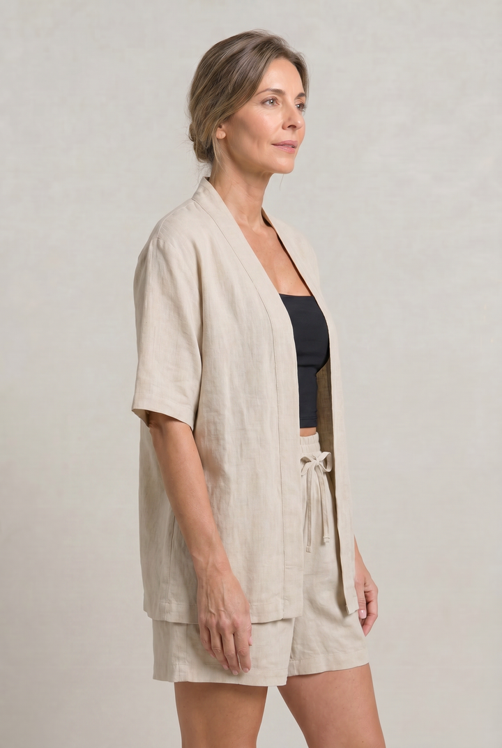 Margot | Chic Linen Shorts & Cardigan Two Piece Set
