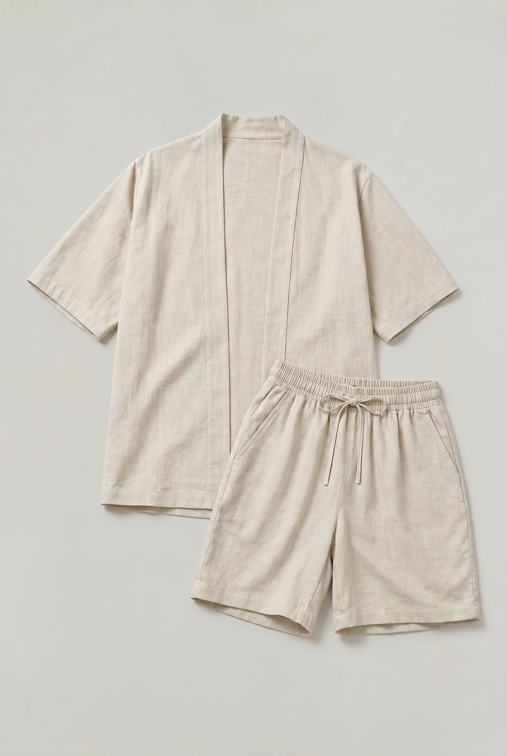 Margot | Chic Linen Shorts & Cardigan Two Piece Set