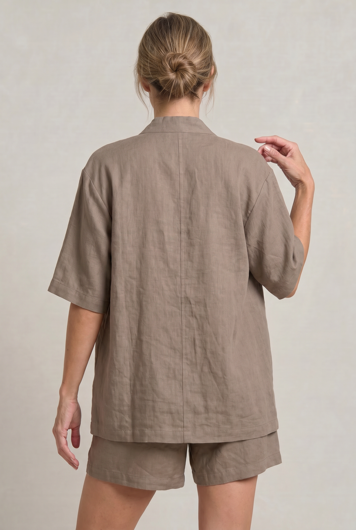 Margot | Chic Linen Shorts & Cardigan Two Piece Set