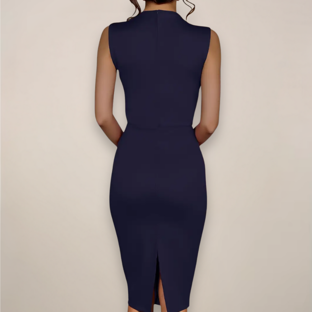 Margot | Graceful Sheath Races Dress with Bow Neck Detail