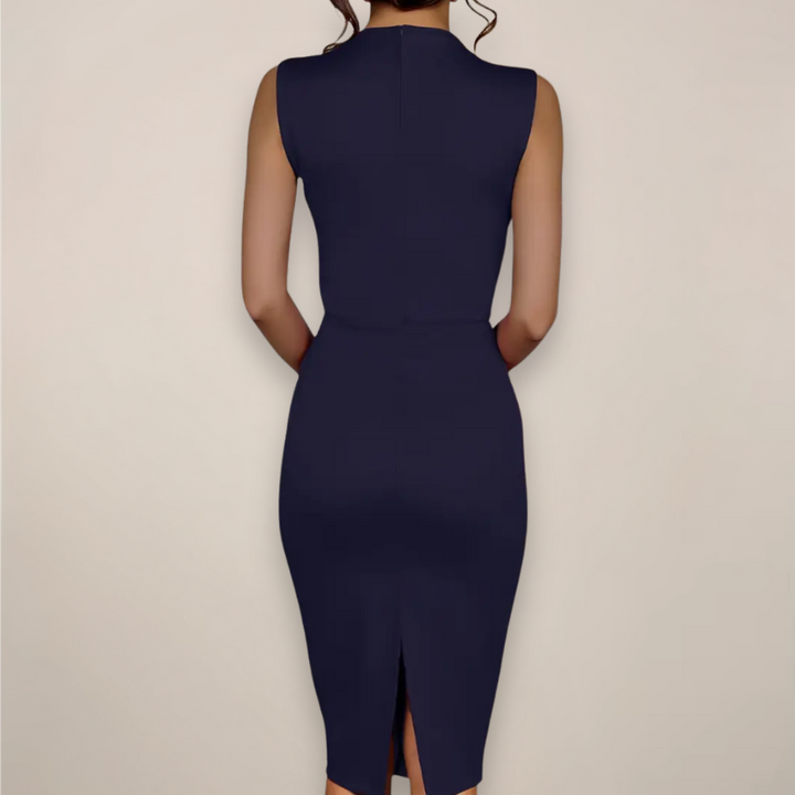 Margot | Graceful Sheath Races Dress with Bow Neck Detail