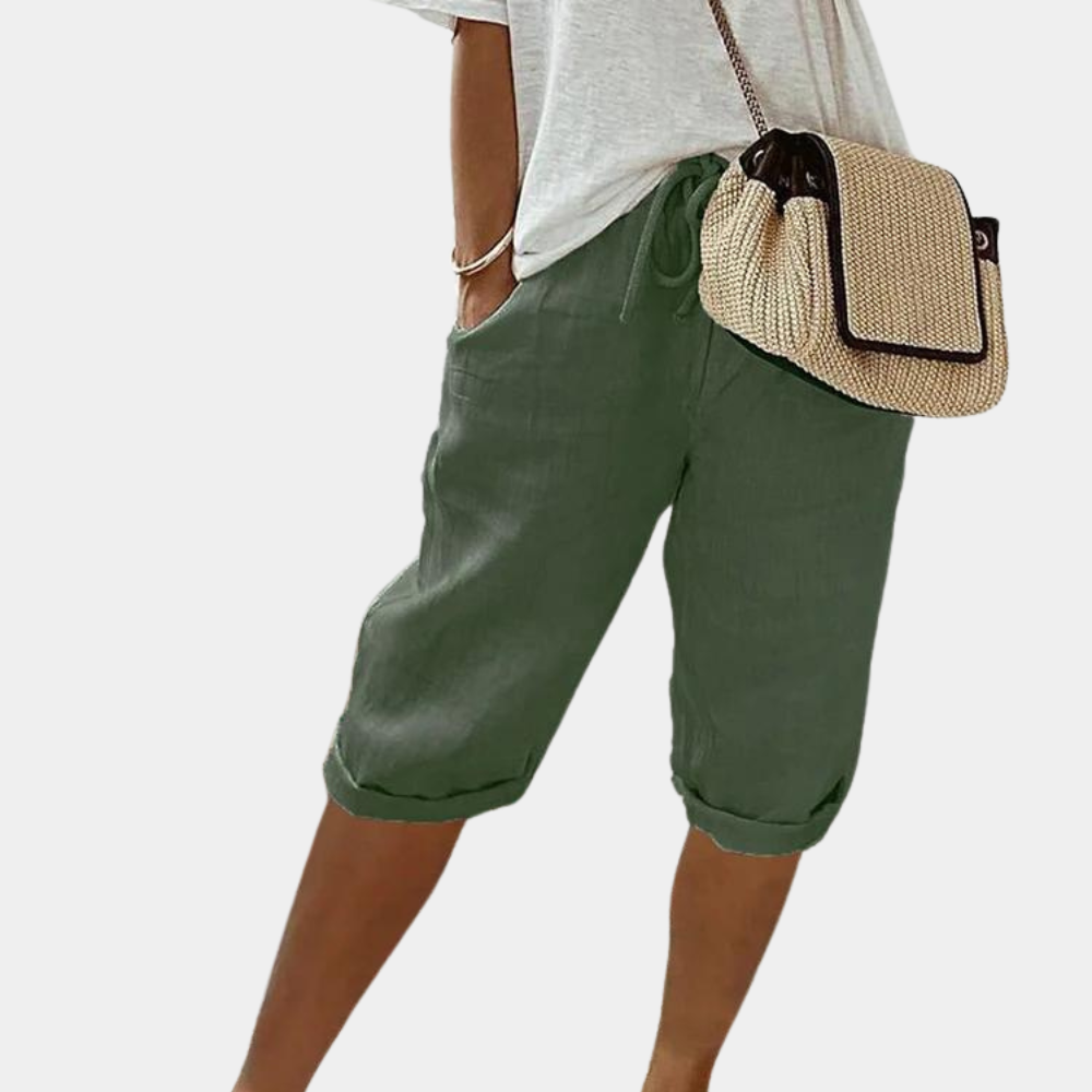 Margot | Relaxed Drawstring Linen Shorts with Pockets