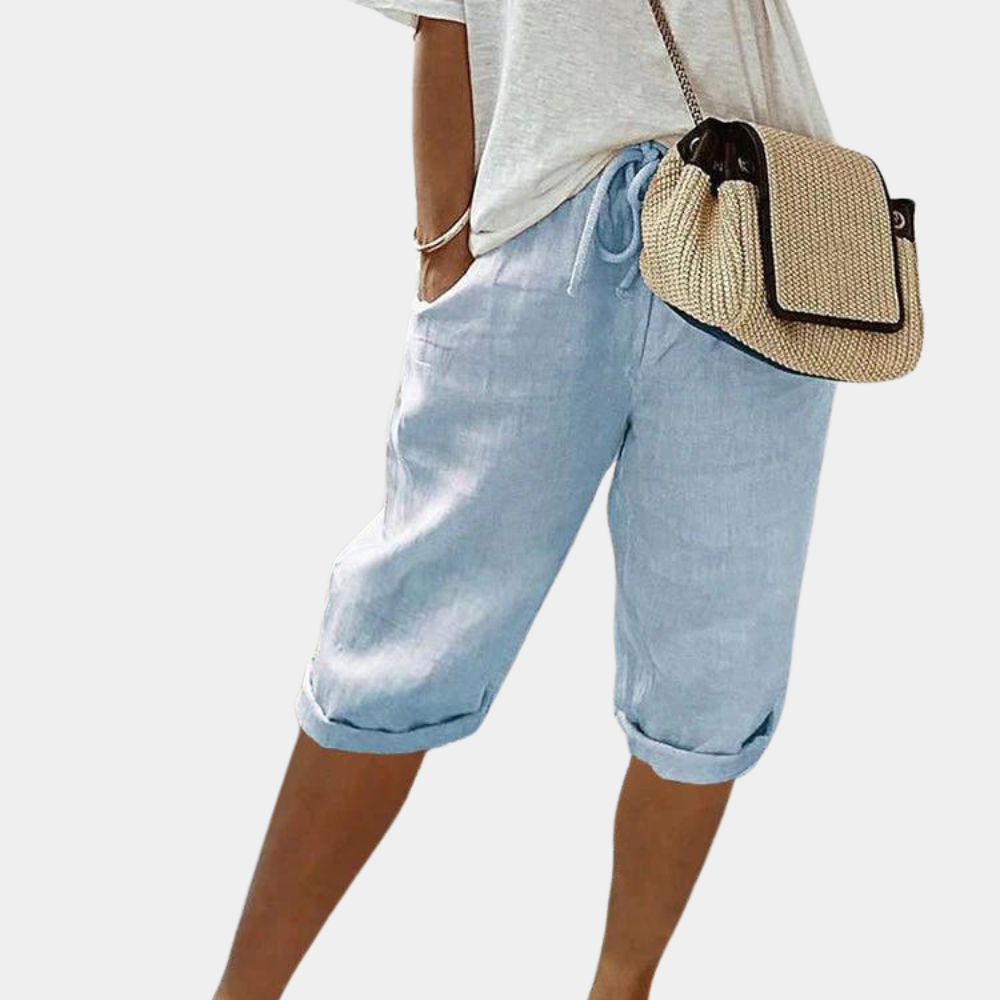 Margot | Relaxed Drawstring Linen Shorts with Pockets