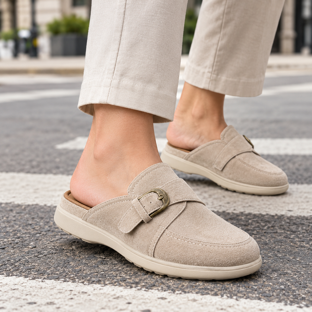 Margot | Sophisticated Buckle Backless Loafer Clogs