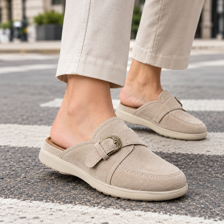 Margot | Sophisticated Buckle Backless Loafer Clogs