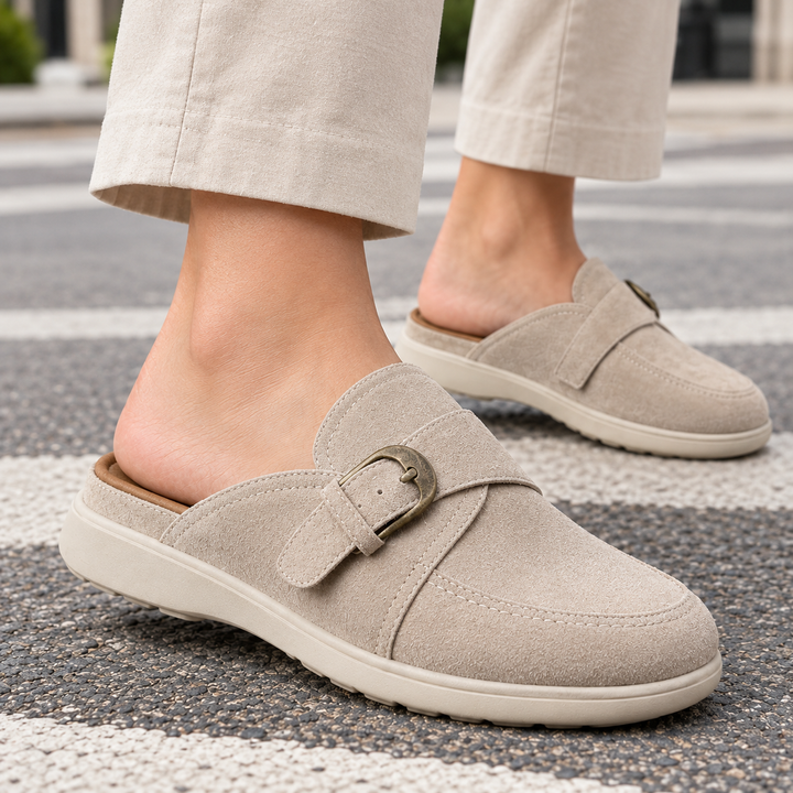 Margot | Sophisticated Buckle Backless Loafer Clogs