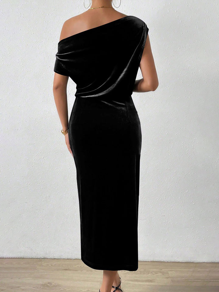 Margot | Timeless One-Shoulder Velvet Race Dress