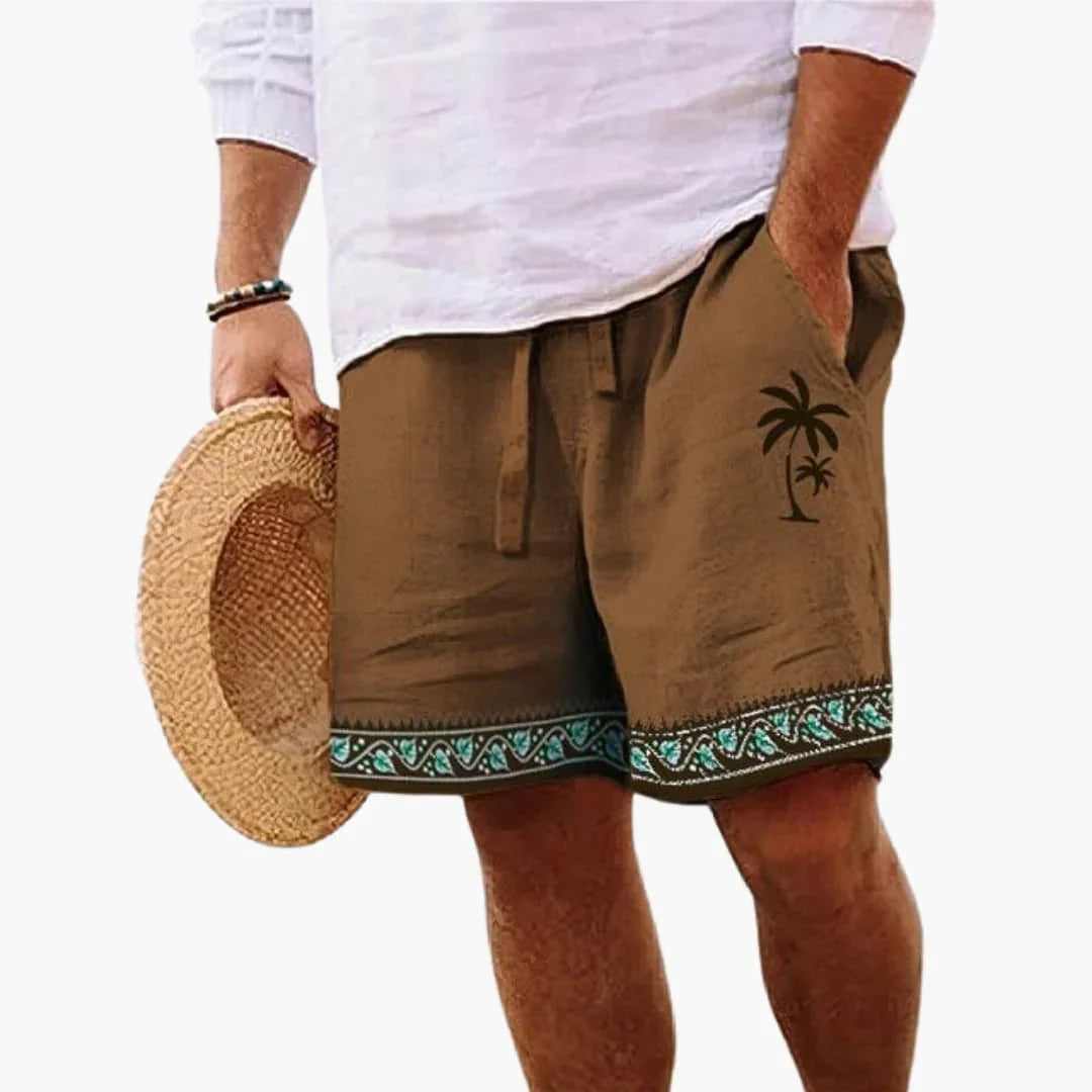Mason | Sophisticated Palm Print Drawstring Swimming Shorts