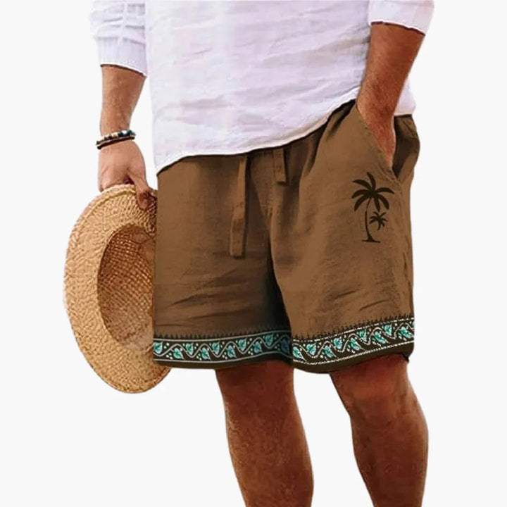 Mason | Sophisticated Palm Print Drawstring Swimming Shorts