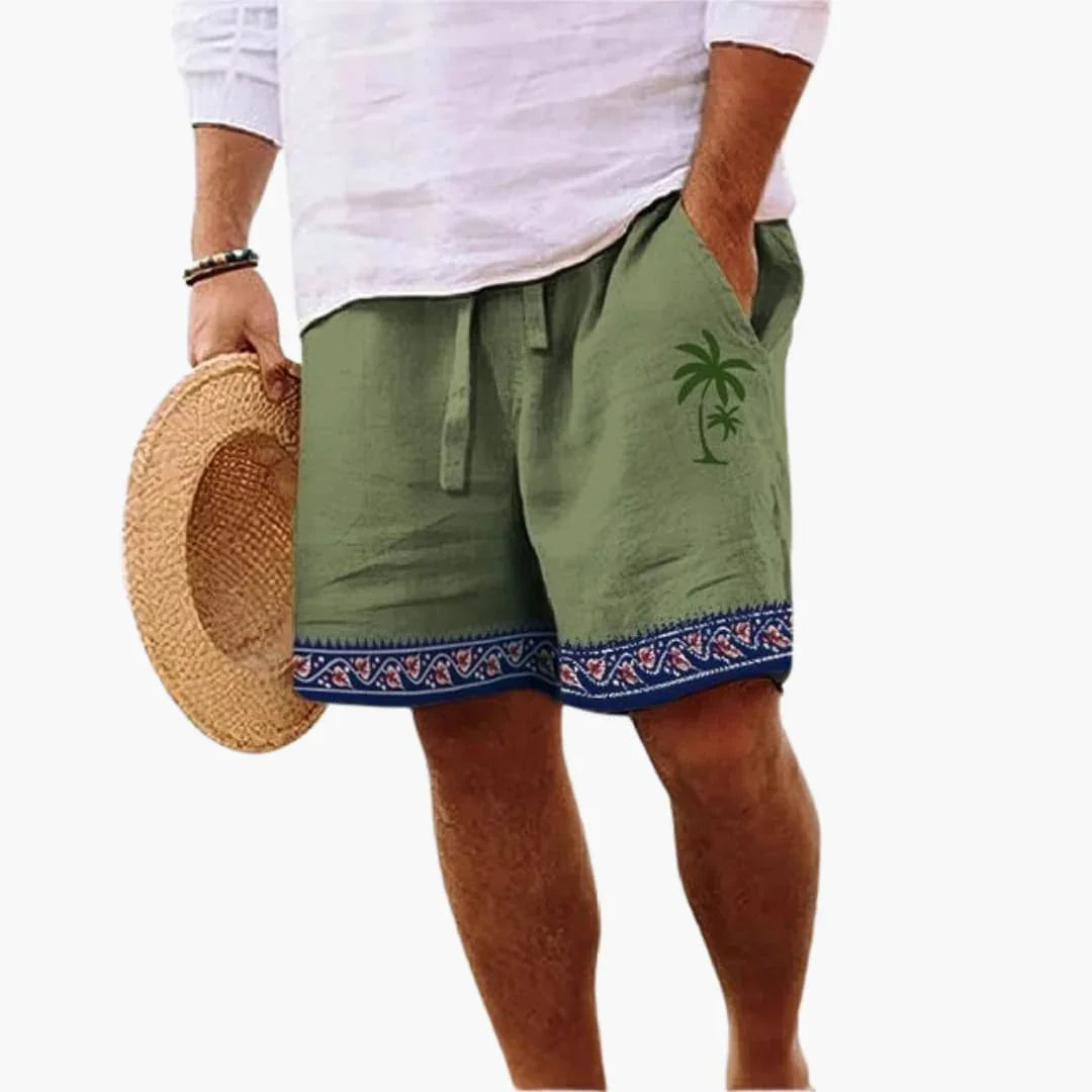 Mason | Sophisticated Palm Print Drawstring Swimming Shorts