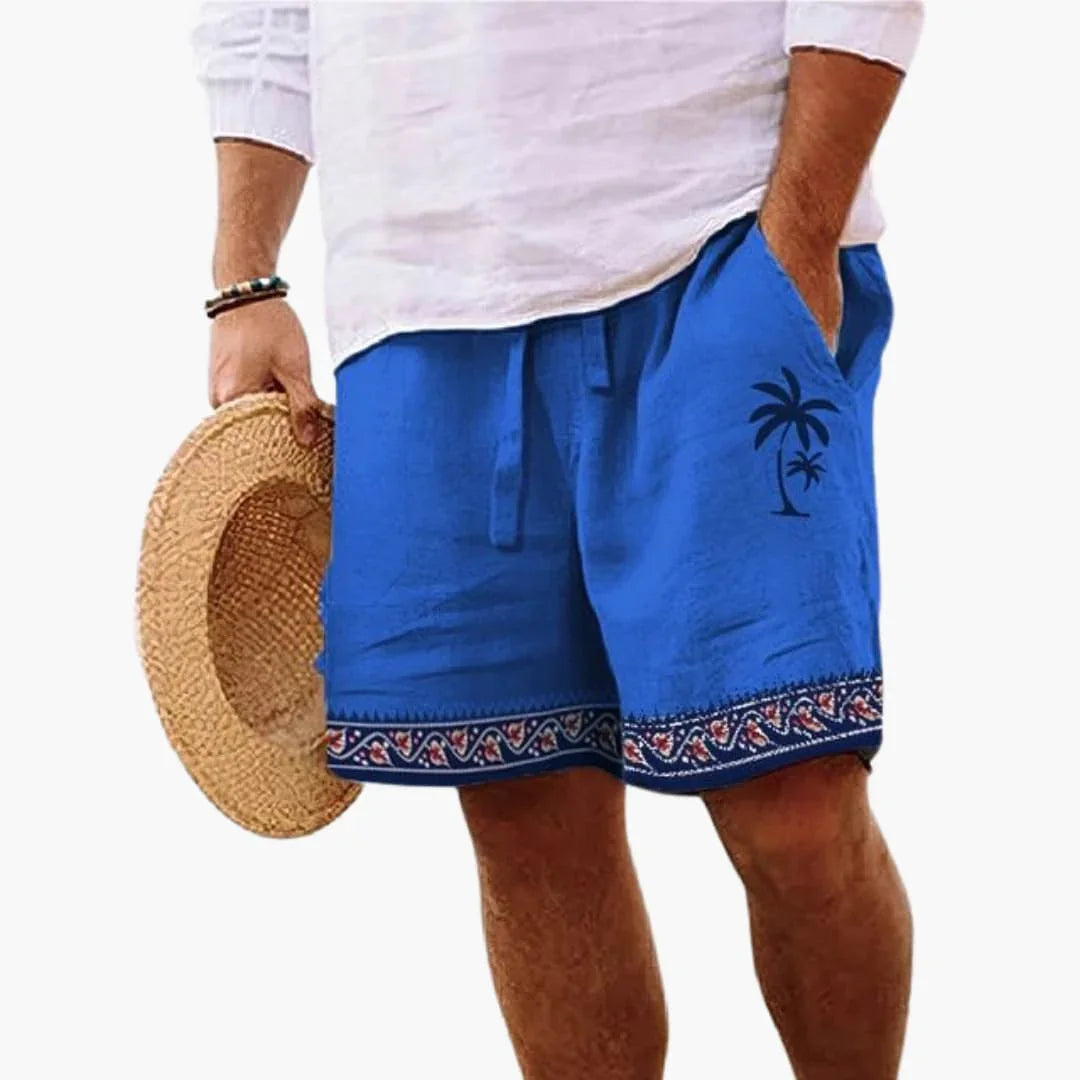 Mason | Sophisticated Palm Print Drawstring Swimming Shorts