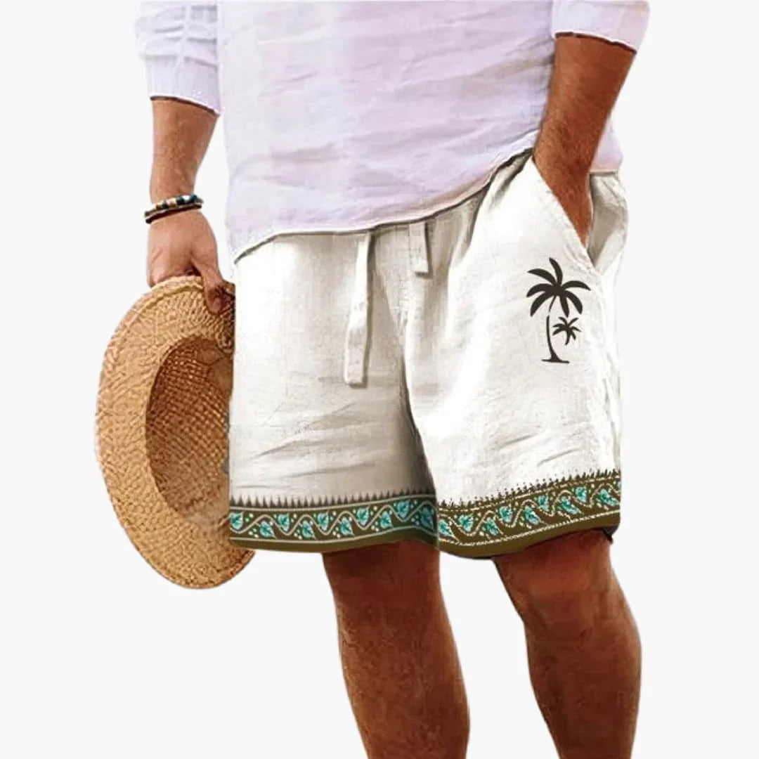 Mason | Sophisticated Palm Print Drawstring Swimming Shorts