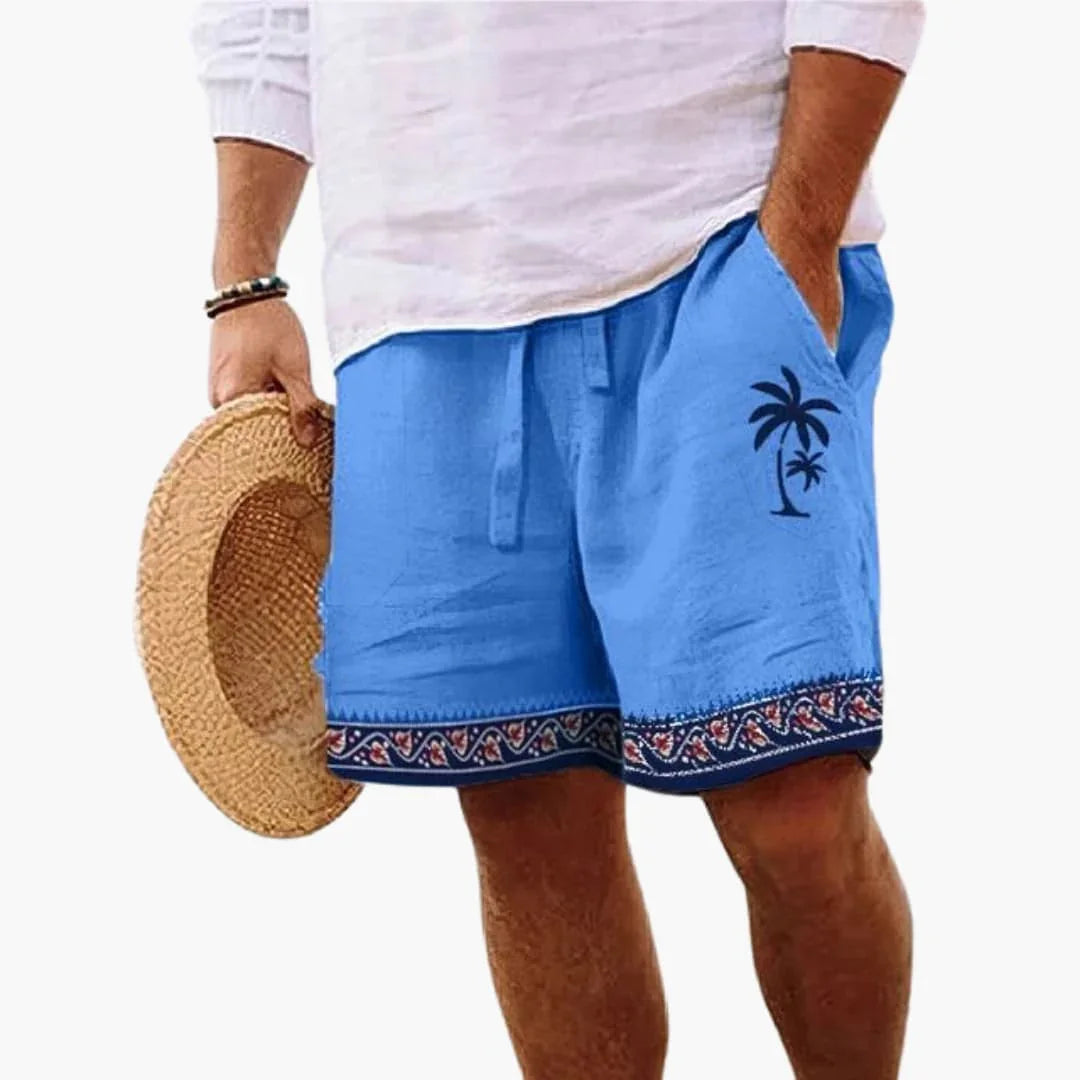 Mason | Sophisticated Palm Print Drawstring Swimming Shorts
