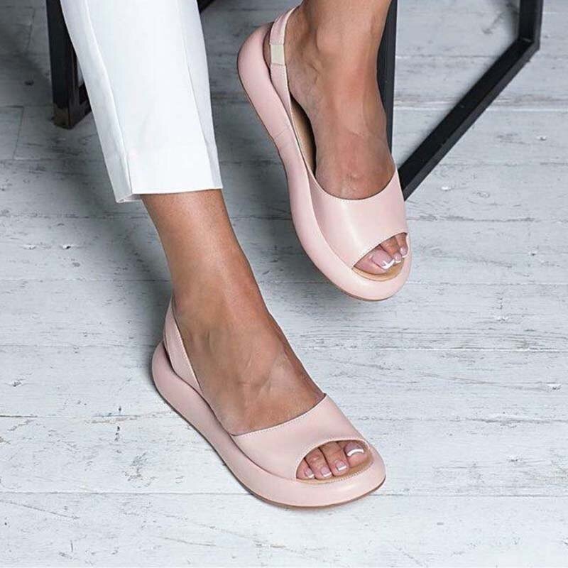 Matilda | Classic Peep Toe Slingback Flat Sandals