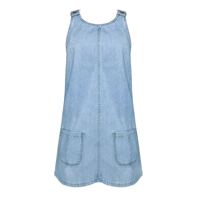 Matilda | Cosy Square Neck Denim Dress with Pockets