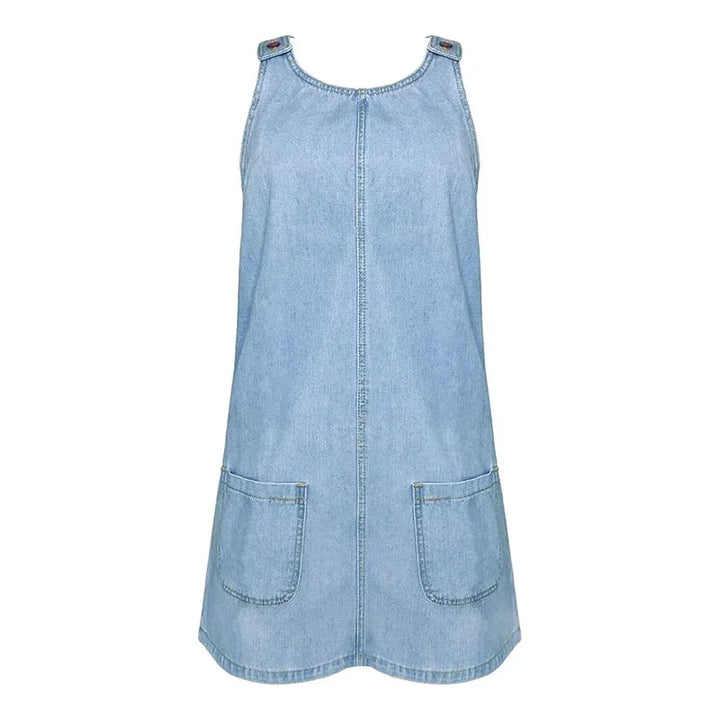 Matilda | Cosy Square Neck Denim Dress with Pockets