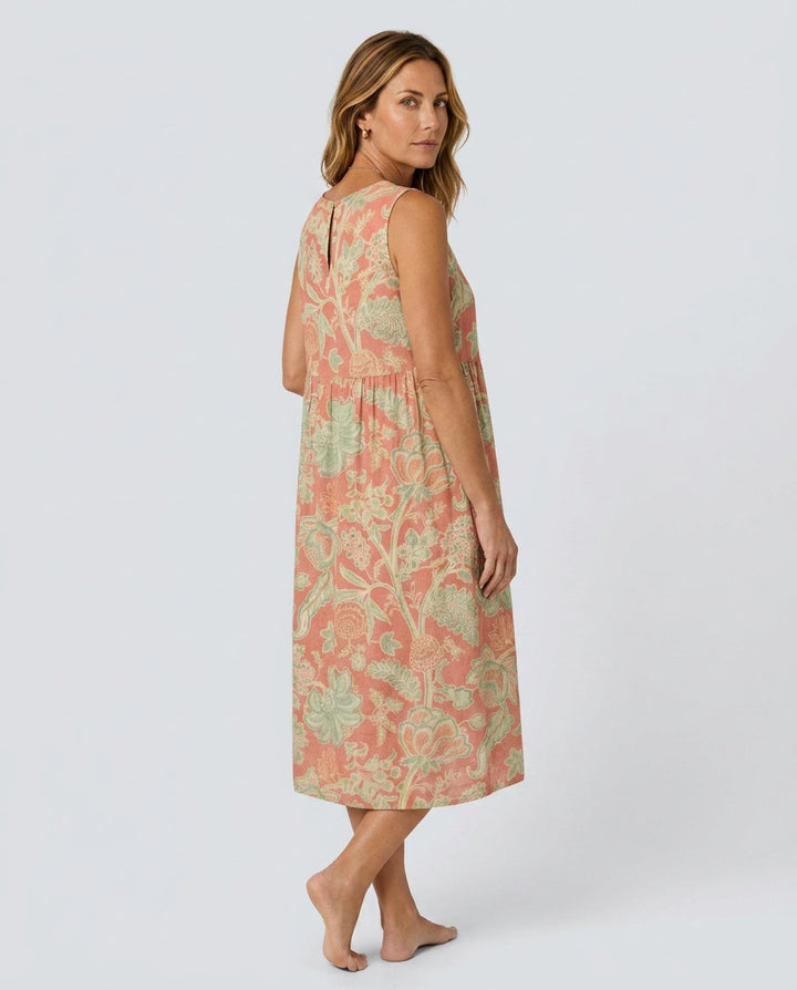 Matilda | Effortless Floral Print Sleeveless Midi Casual Dress