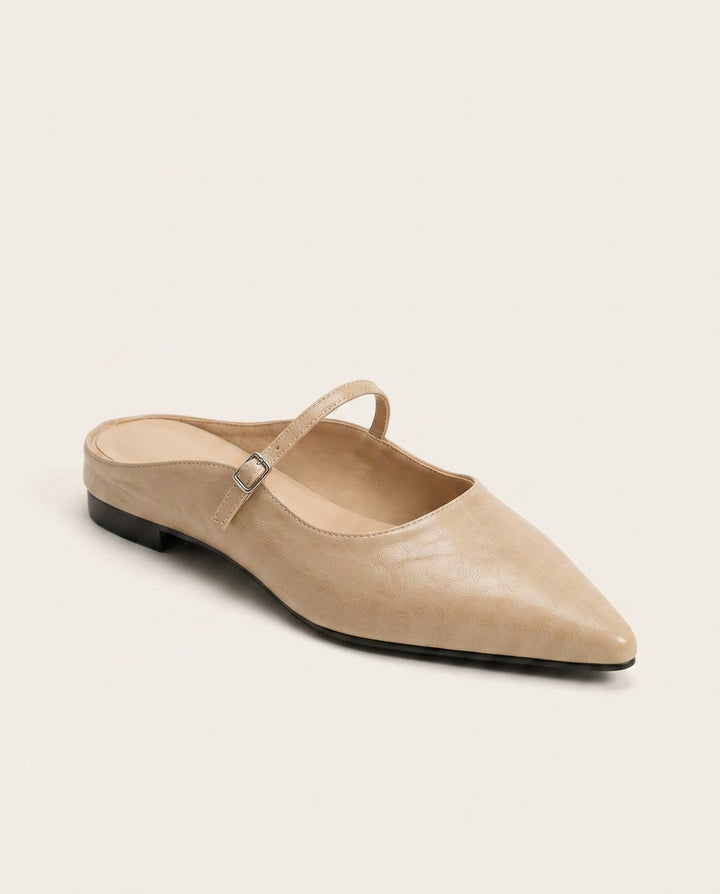 Matilda | Polished Pointed Toe Slip-On Mules